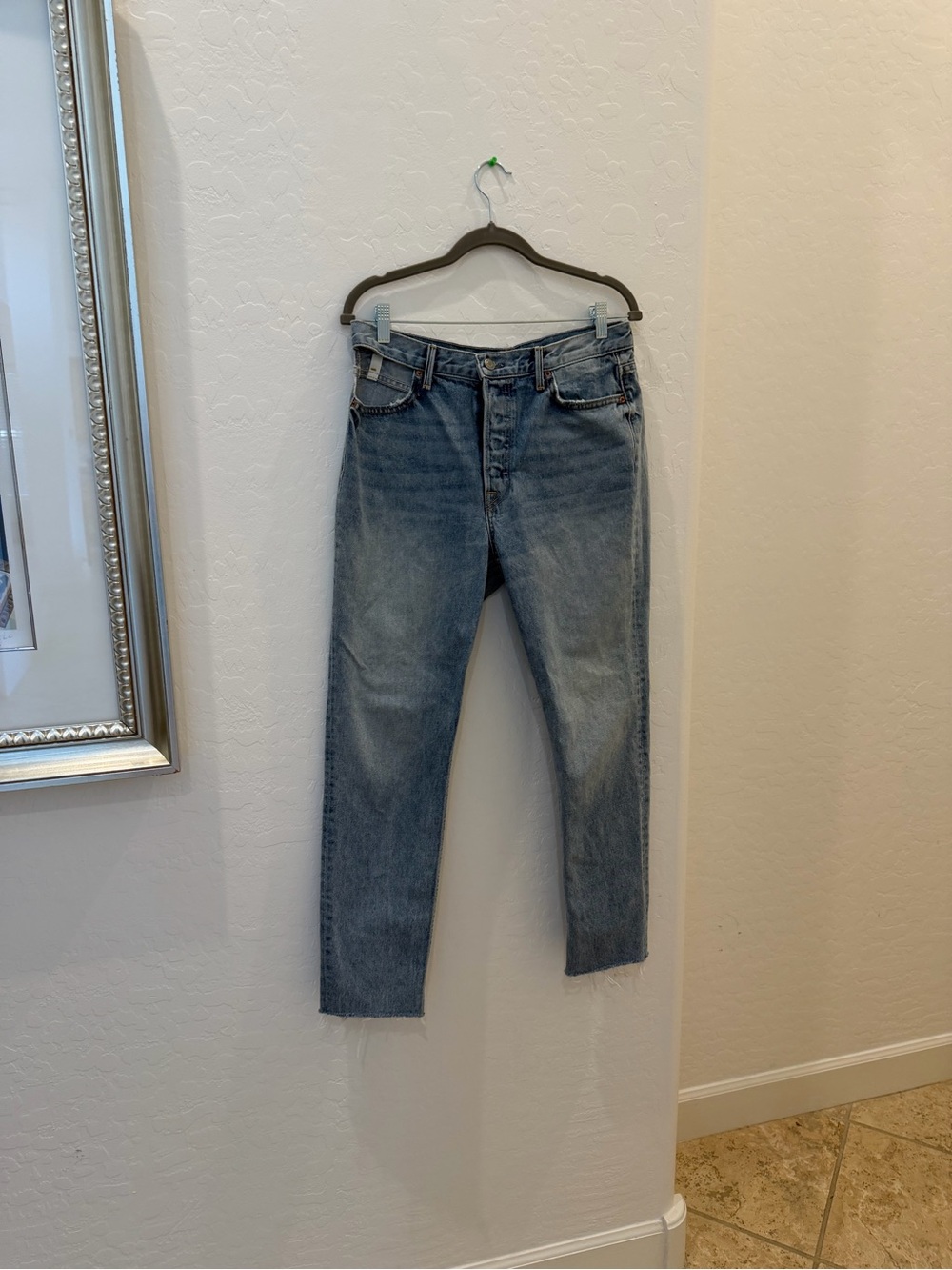 GRLFRND Karolina High-Rise Skinny Jeans in Zoned Out Light Wash Distressed Denim